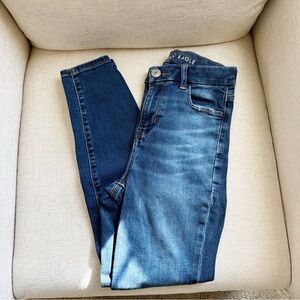 American Eagle Outfitters Women's Dark Blue Skinny Jeans